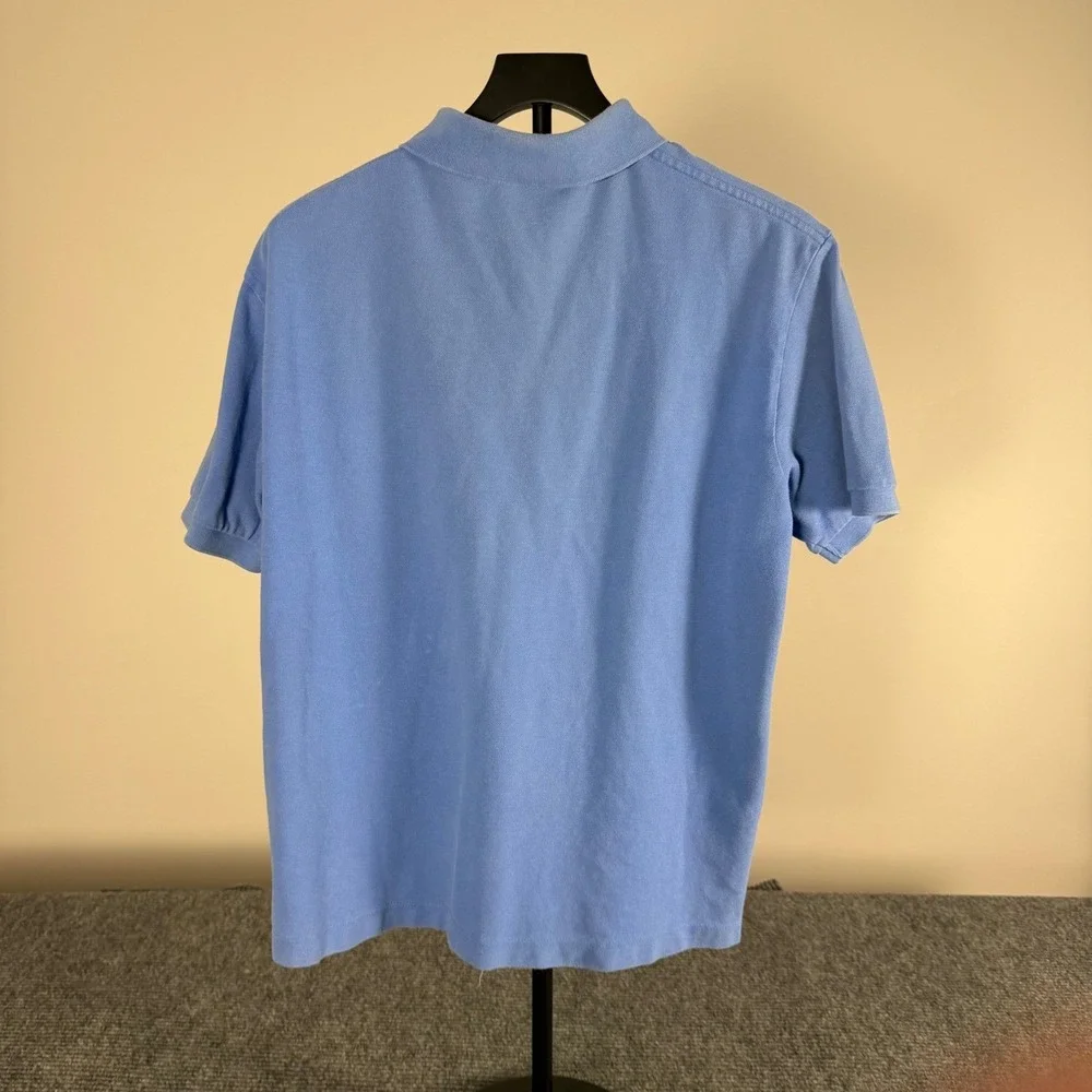 Polo Ralph Lauren Mens Large Light Blue Cotton Pique Short Sleeve Pony Polo Shir